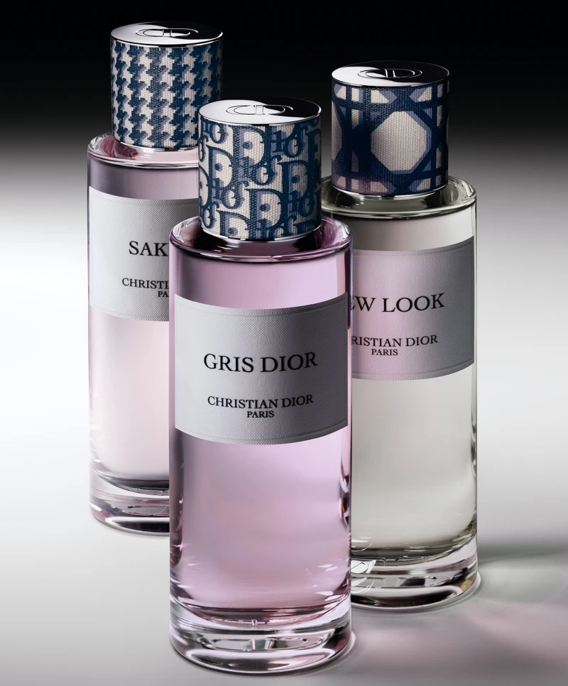 迪奧香氛世家高訂香氛瓶蓋布質款-千鳥格紋、緹花、籐格紋情境圖。