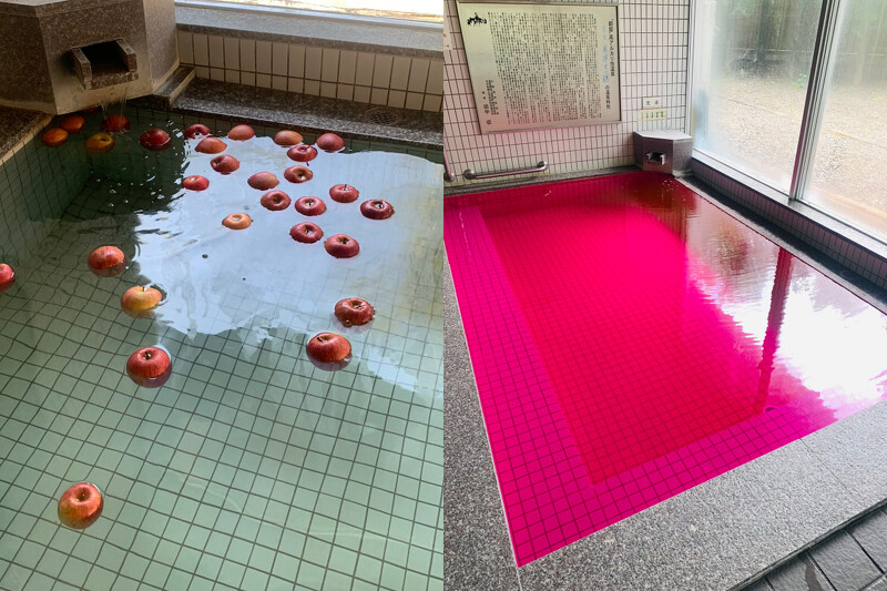 針對季節推出櫻花溫泉、蘋果溫泉。
