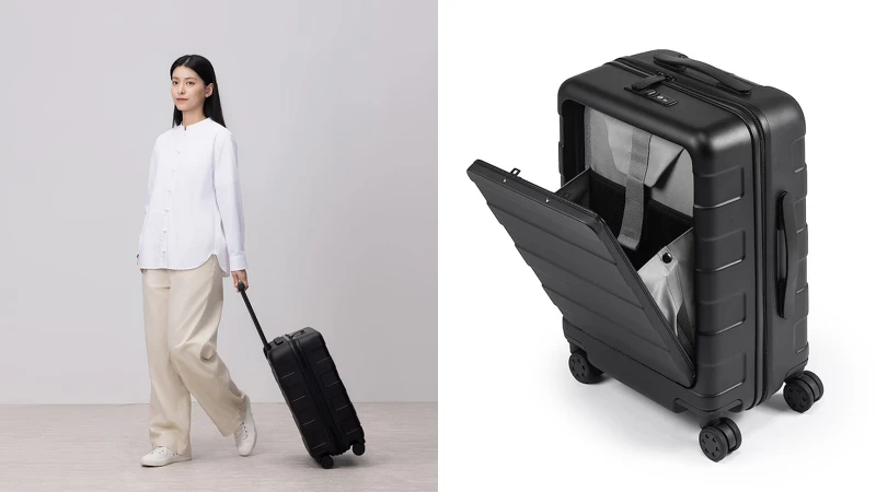 MUJI無印良品「四輪前開式硬殼止滑拉桿箱32L」4月開賣