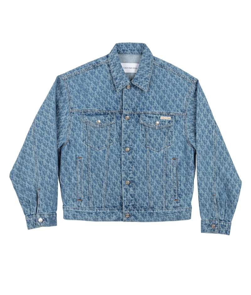 Calvin Klein_標誌滿版印花丹寧夾克_定價9,280