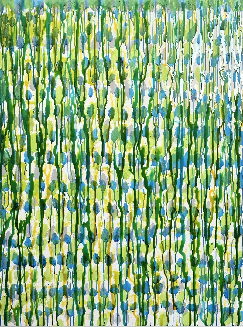 賴純純《海葵 – 4》，2023，壓克力顏料、環氧樹脂、畫布，145×110cm。藝術家自藏。