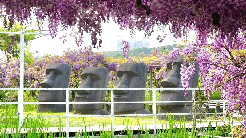 一號屯山園區放置「摩艾石像」成打卡亮點 一號屯山園區放置「摩艾石像」成打卡亮點