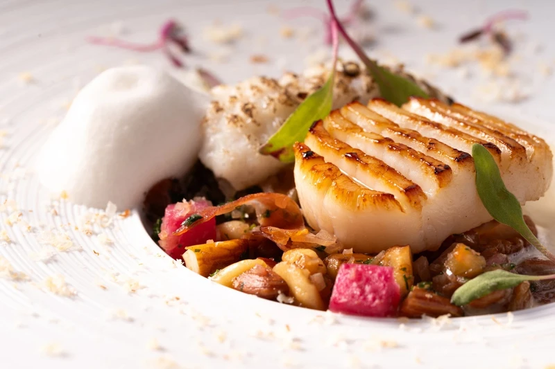 餐廳運用京都食四季食材打造料理。 餐廳運用京都食四季食材打造料理。