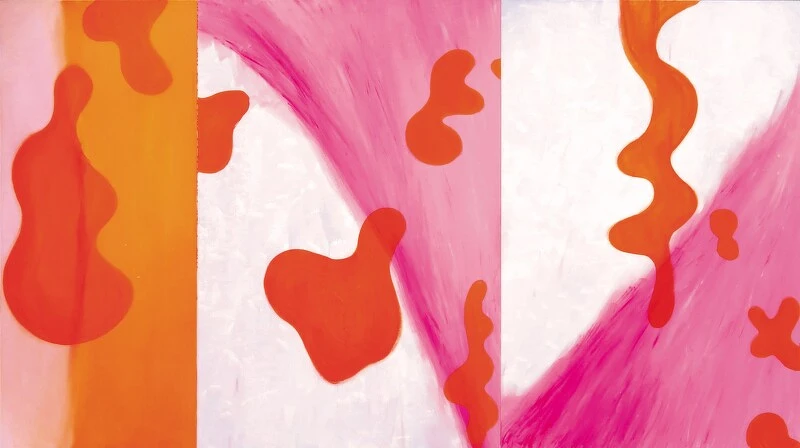 賴純純，《月光下女妖漫舞》，2007，壓克力顏料、畫布，193.5 × 86公分、193.5 × 130公分(×2)，藝術家自藏。圖像由臺北市立美術館提供。