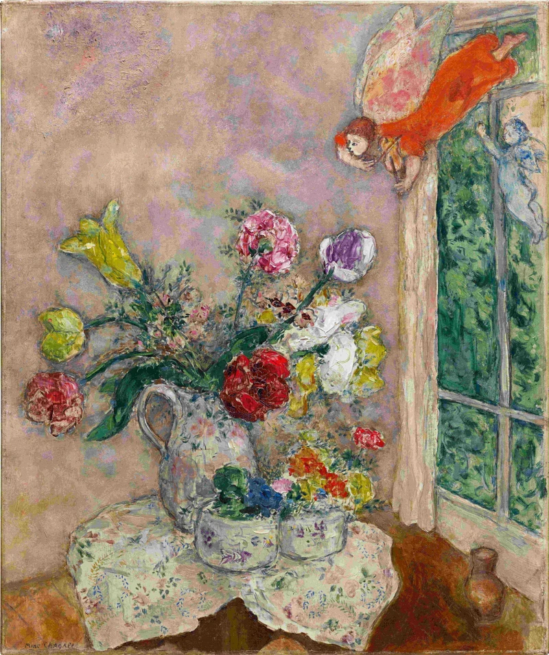 馬克 · 夏卡爾《瓶承春華》|油畫畫布,72 x 60.6 公分,1930年作|估價:22,000,000 - 28,000,000 港元 馬克 · 夏卡爾《瓶承春華》|油畫畫布,72 x 60.6 公分,1930年作|估價:22,000,000 - 28,000,000 港元