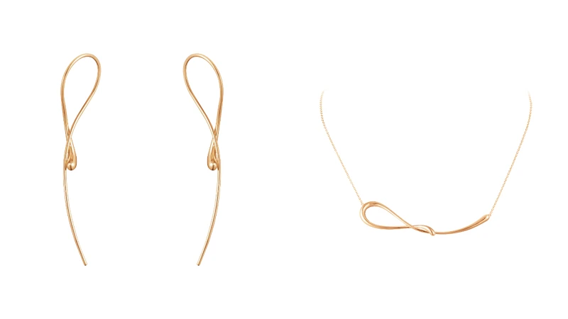 MERCY系列18K玫瑰金手鐲、MERCY系列18K玫瑰金項鍊。