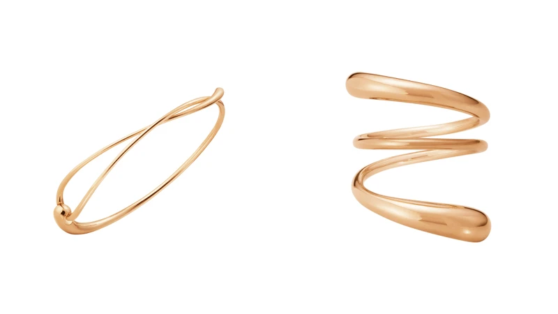 MERCY系列18K玫瑰金手鐲、MERCY系列18K玫瑰金戒指。