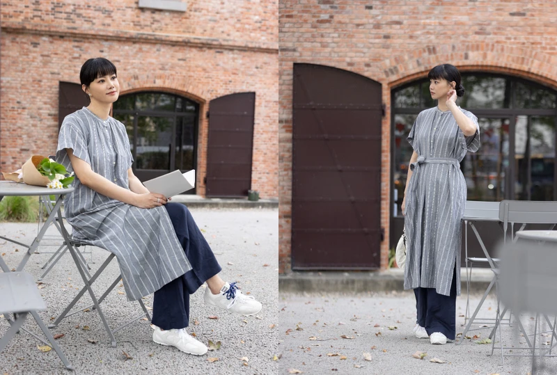 UNIQLO亞麻混紡長褲 473791、UNIQLO 亞麻混紡寬版洋裝(短袖) 477618。