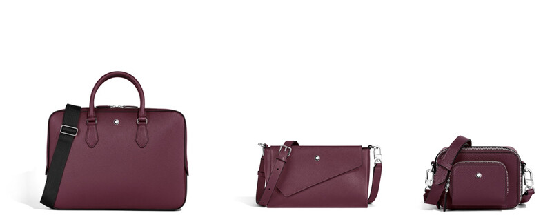 MONTBLANC匠心系列薄型公文包(NT$53,400)、Trio信差包(NT$45,800)及袖珍旅行包NT$26,700)。