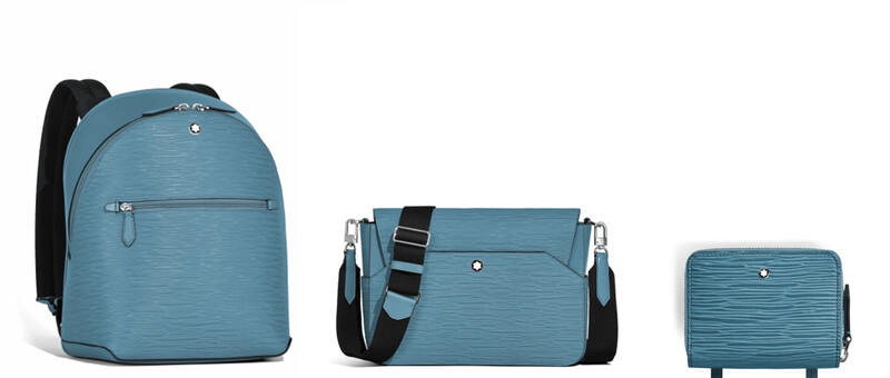 MONTBLANC 4810系列薄型公文包(NT$57,300)、信差包(NT53,400)、迷你皮夾(NT$19,100)。