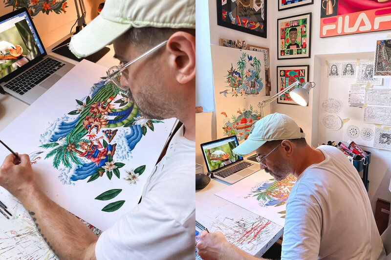 藝術家 Saddo 的畫作將展示在酒店空間。 藝術家 Saddo 的畫作將展示在酒店空間。