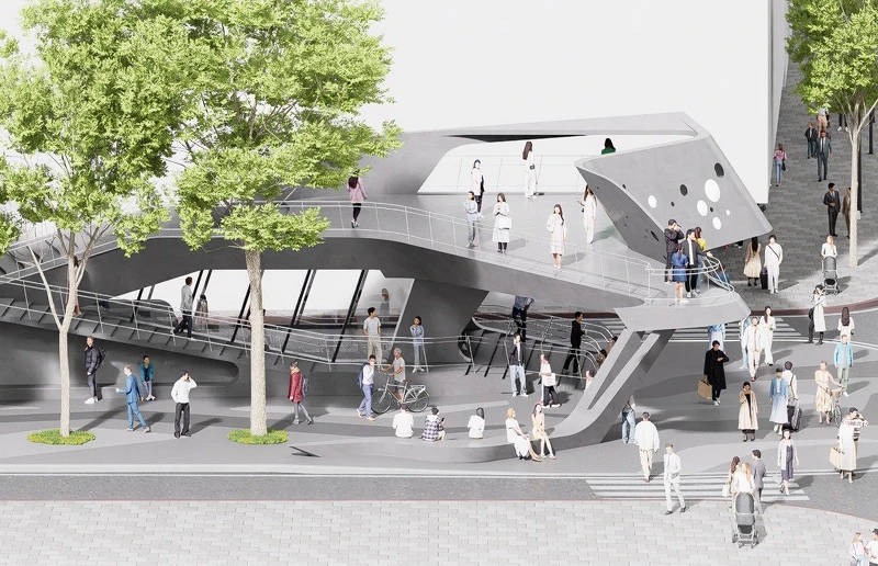 台北捷運中山站1號出口模擬圖