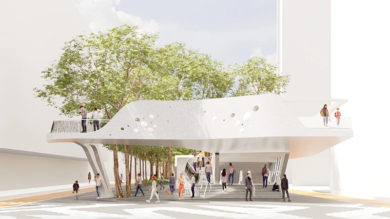 台北捷運中山站1號出口模擬圖