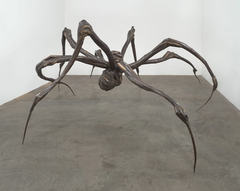 路易絲.布爾喬亞《蹲伏的蜘蛛》(Crouching Spider),2003,銅、棕色拋光銅綠、不鏽鋼,270.5 x 835.7 x 627.4 公分 Photo: Ron Amstutz, © The Easton Foundation/Licensed VAGA at Artists Rights Society (ARS), NY 路易絲.布爾喬亞《蹲伏的蜘蛛》(Crouching Spider),2003,銅、棕色拋光銅綠、不鏽鋼,270.5 x 835.7 x 627.4 公分 Photo: Ron Amstutz, © The Easton Foundation/Licensed VAGA at Artists Rights Society (ARS), NY