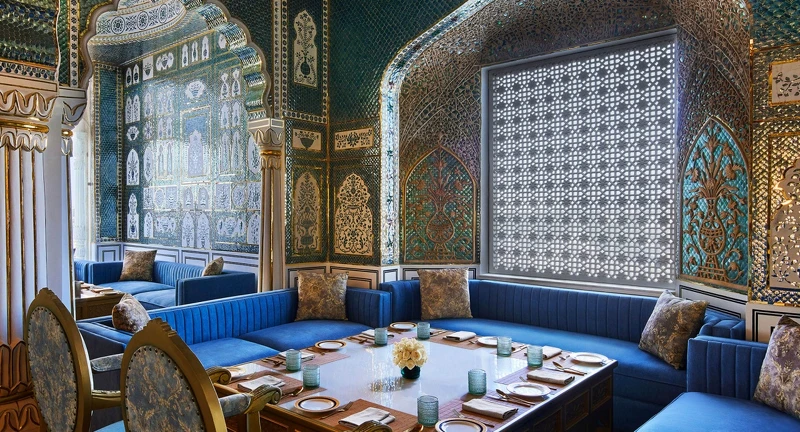 「Sheesh Mahal」餐廳以鏡宮為靈感。 「Sheesh Mahal」餐廳以鏡宮為靈感。