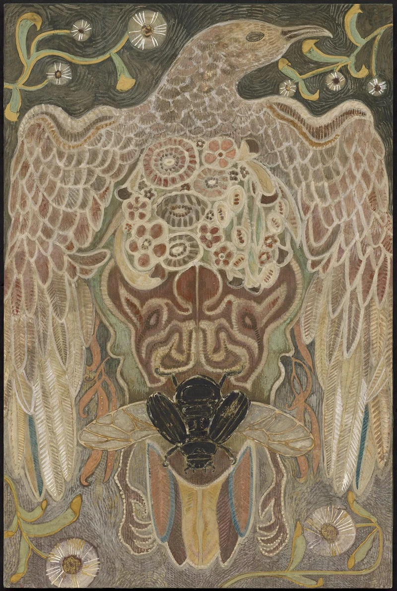 洪永欣 灰雁的象徵, 2022 板上紙本、礦物顏料、天然土 55 x 37 cm 洪永欣 灰雁的象徵, 2022 板上紙本、礦物顏料、天然土 55 x 37 cm