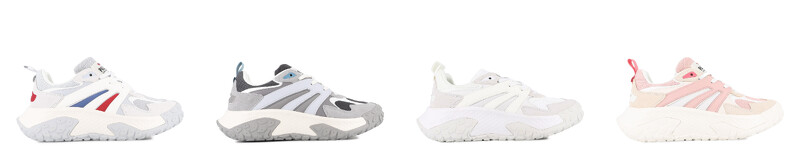 TROOP RUNNER FLAME鞋款(左到右：法國經典配色、沙漠色、奶油白、棉花糖粉之外，另有煙灰色、鑽石黑、棉花糖藍…等七種色選)，NT$3,180。