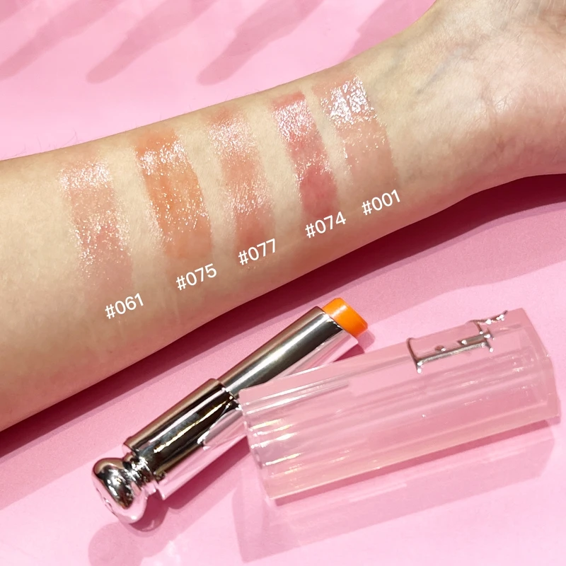 Dior迪奧癮誘粉漾潤唇膏主打色#001、#074、#077、#075、#061手部試色。