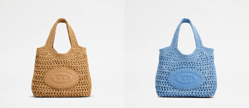 淺棕色迷你拉菲草手提斜背包、淺藍色迷你拉菲草手提斜背包,各NT49,900。 淺棕色迷你拉菲草手提斜背包、淺藍色迷你拉菲草手提斜背包,各NT49,900。