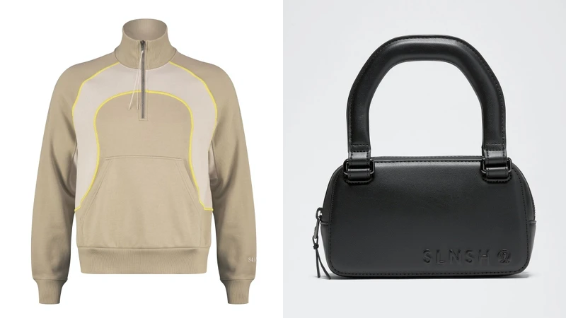 Men_SLNSH 厚磅法式毛圈布線條剪裁半拉鍊上衣 NT6,980、SLNSH手提仙人掌環保皮革腰包（ 迷你） NT4,480