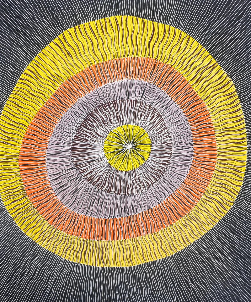 COMA 柯馬畫廊 Kieren Karritpul, “Walipan 2”, 2024, acrylic on canvas, 147 x 117 cm. Image courtesy of Kieren Karritpul and COMA. COMA 柯馬畫廊 Kieren Karritpul, “Walipan 2”, 2024, acrylic on canvas, 147 x 117 cm. Image courtesy of Kieren Karritpul and COMA.