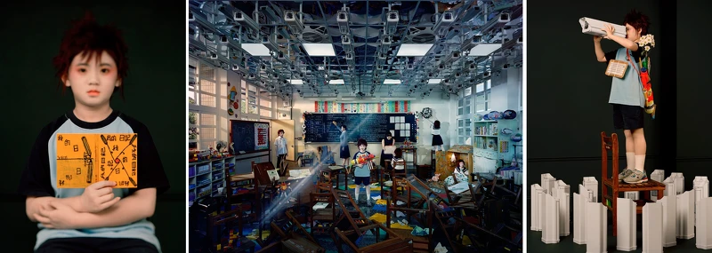 周慶輝，《應許之地：天使星之一》，2023，噴墨輸出、物件、訪談，235公分×308.4公分；164.6公分×124.6公分×2件。圖像由藝術家提供。