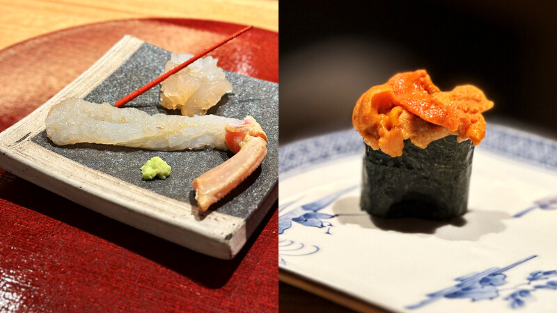 すし桃菜色:澳洲水姑娘龍蝦刺身 、日本松葉蟹腳刺身、北海道馬糞海膽 すし桃菜色:澳洲水姑娘龍蝦刺身 、日本松葉蟹腳刺身、北海道馬糞海膽