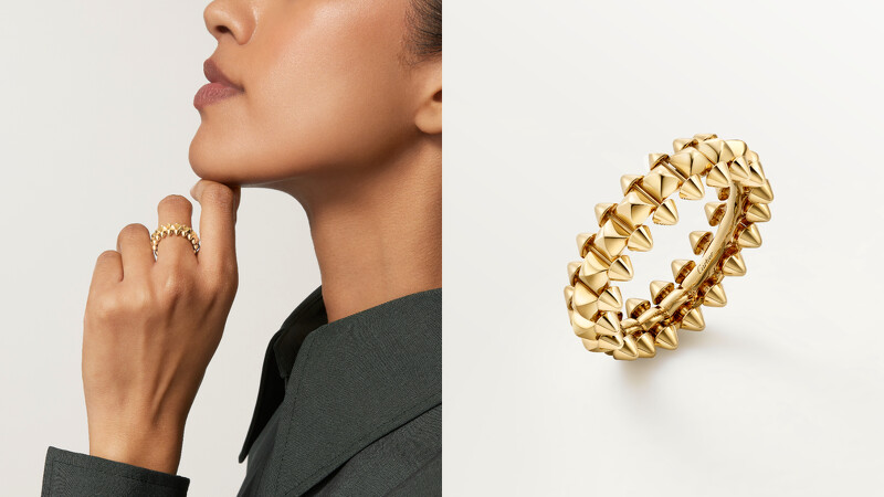 Clash de Cartier戒指，18K金中型款。