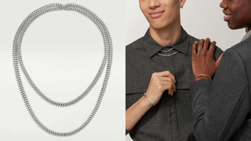 Clash de Cartier 18K白金長項鍊。