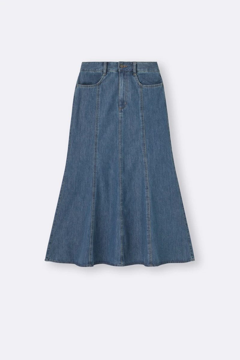 女裝型牛仔寬襬長裙_售價990 女裝型牛仔寬襬長裙_售價990