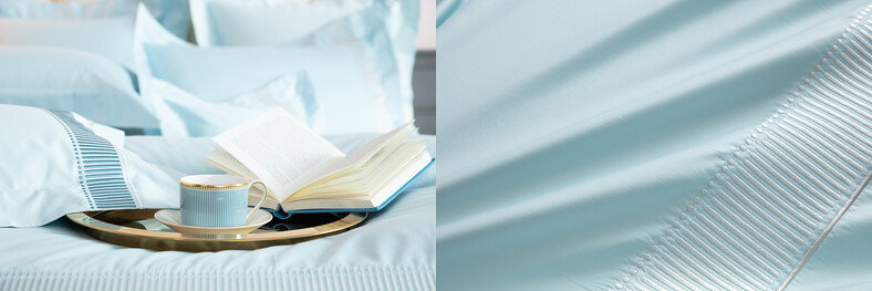 向日永恆刺繡 雙人四件式床組(星光藍、曙光藍),NT:21,800 向日永恆刺繡 雙人四件式床組(星光藍、曙光藍),NT:21,800