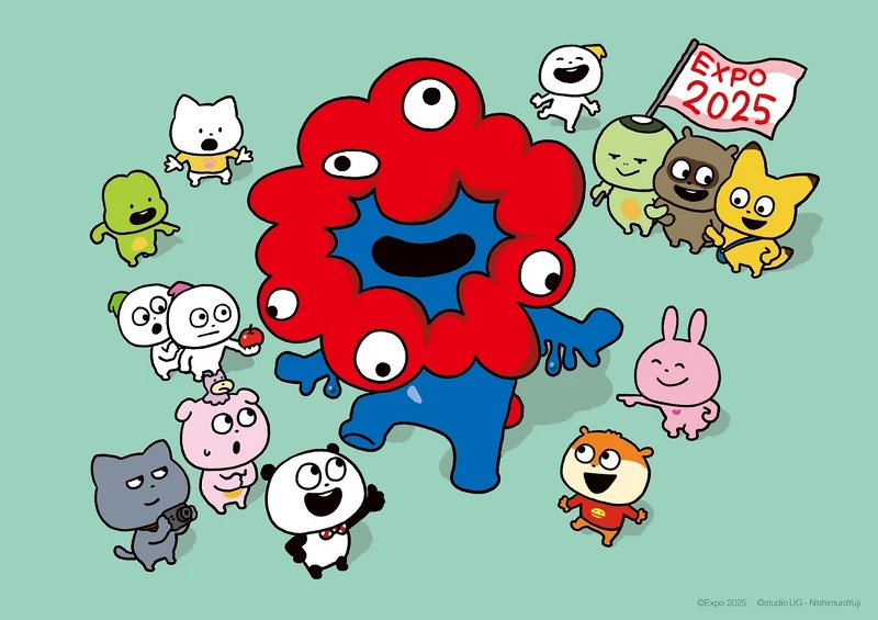 日本人氣插畫家西村裕二(にしむらゆうじ~)筆下的「studio UG」系列也搭上世博列車與脈脈同框。 日本人氣插畫家西村裕二(にしむらゆうじ~)筆下的「studio UG」系列也搭上世博列車與脈脈同框。