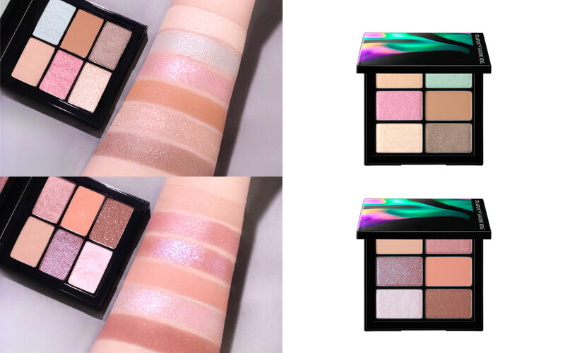 上方 : 6色眼影盤 幻光裸粉;下方 : 6色眼影盤 冰透薄荷 上方 : 6色眼影盤 幻光裸粉;下方 : 6色眼影盤 冰透薄荷