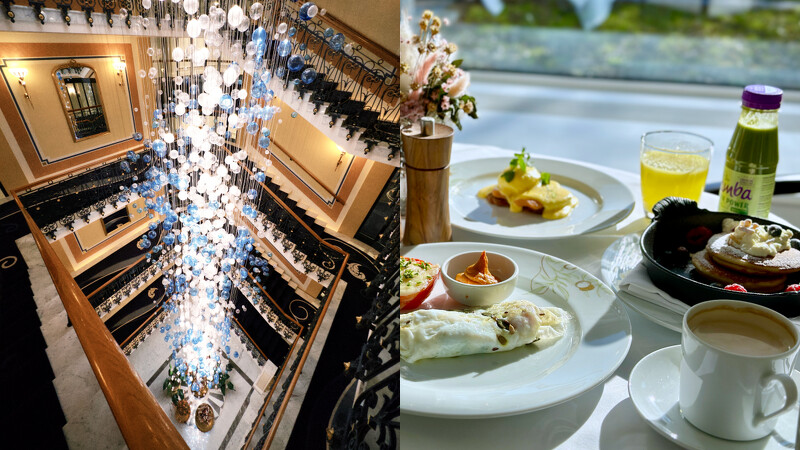 巴德拉格茲度假大酒店館內的水晶吊燈相當吸睛、玻璃落地窗前享用早餐 巴德拉格茲度假大酒店館內的水晶吊燈相當吸睛、玻璃落地窗前享用早餐