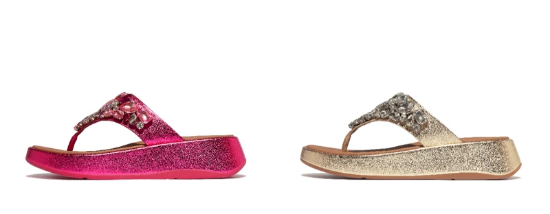 GRACIE JEWEL-DELUXE 華麗寶石金屬皮革厚底夾腳涼鞋,NT$ 8,250 GRACIE JEWEL-DELUXE 華麗寶石金屬皮革厚底夾腳涼鞋,NT$ 8,250