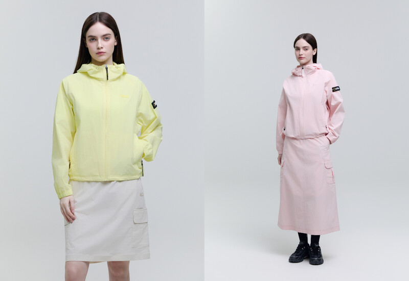 國家地理服飾女裝 ADELIE 輕量平織連帽外套(共銀灰、奶油黃、粉、炭黑四色),NT5,980。 國家地理服飾女裝 ADELIE 輕量平織連帽外套(共銀灰、奶油黃、粉、炭黑四色),NT5,980。