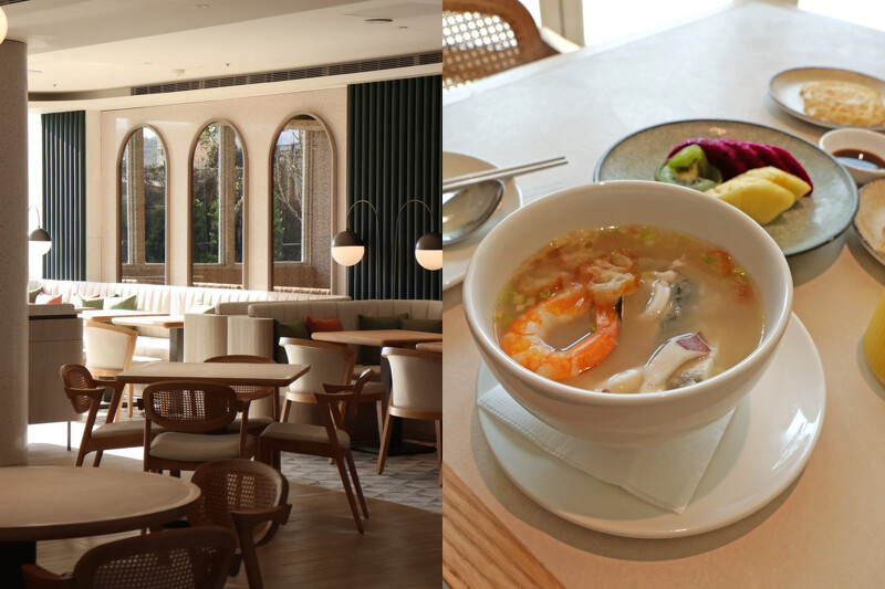早餐也可在此享用,海產粥大受歡迎。 早餐也可在此享用,海產粥大受歡迎。