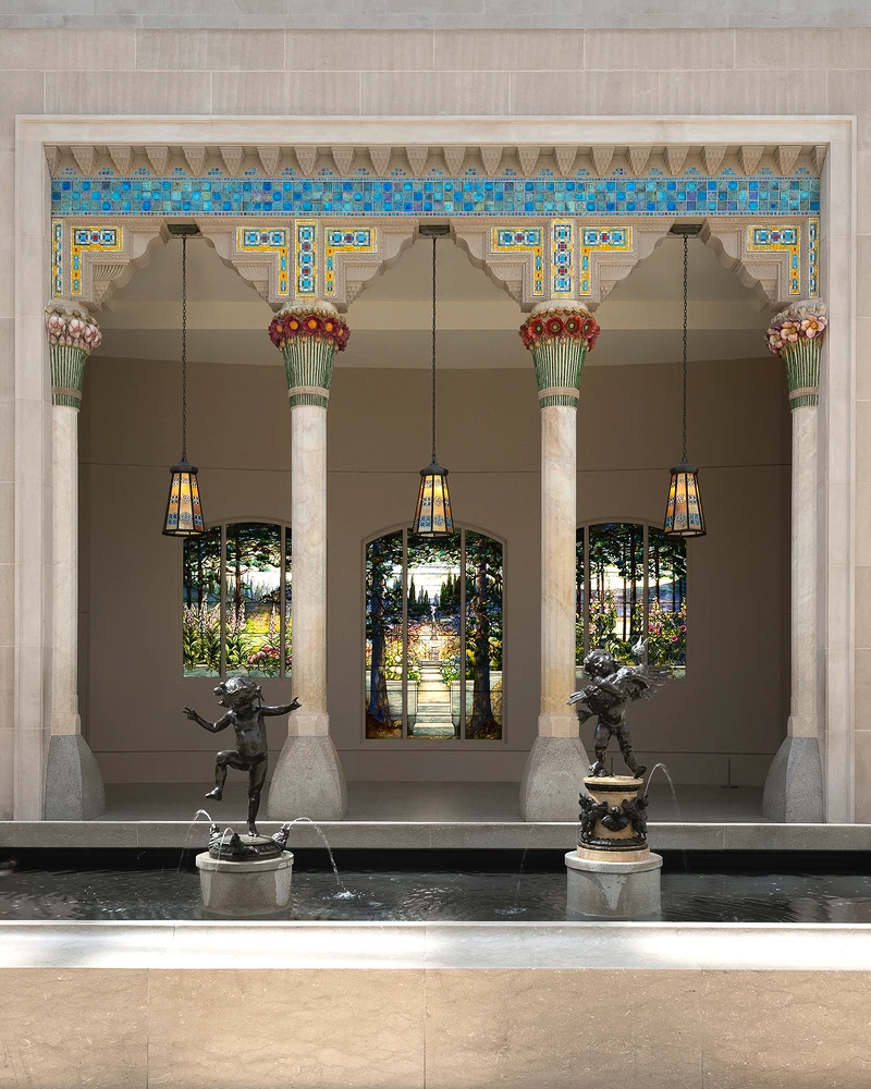 《三聯彩繪玻璃窗作品—〈林登莊園花園景觀窗〉》