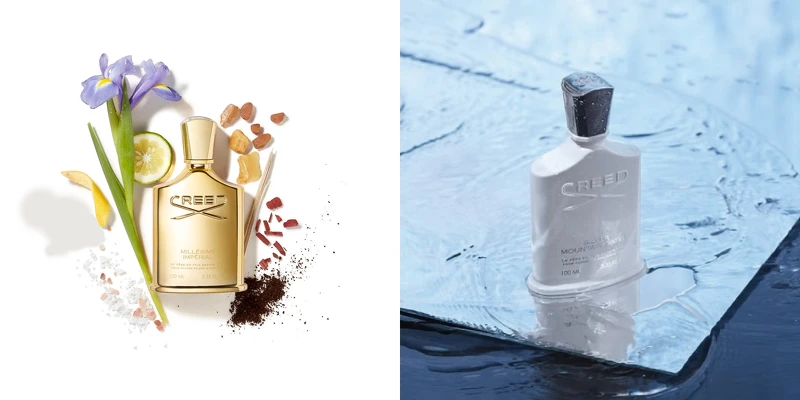 左-CREED皇者之風;右-CREED 銀色山泉。 左-CREED皇者之風;右-CREED 銀色山泉。