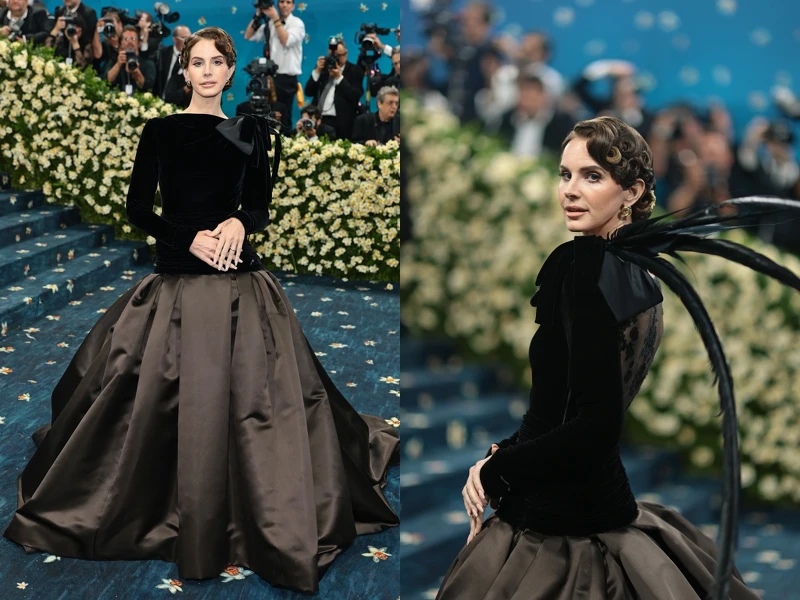 Lana Del Rey 於 2025 Met Gala 紅毯，身穿 Valentino 高級訂製禮服