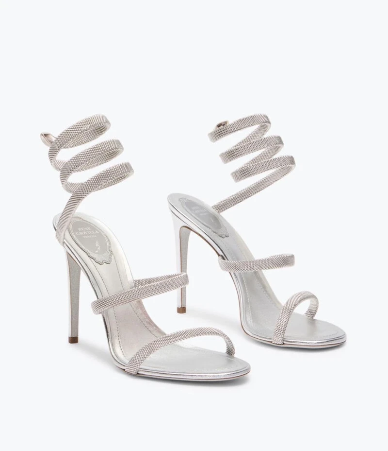 Rene Caovilla Cleo 水晶螺旋繞踝粗跟涼鞋 Rene Caovilla Cleo 水晶螺旋繞踝粗跟涼鞋