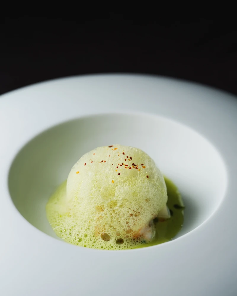 「螯蝦｜竹筍｜豌豆」。