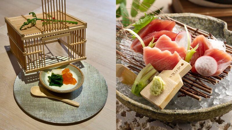 「東港鮪魚和食套餐」迎賓小品、刺身三部位拼盤 「東港鮪魚和食套餐」迎賓小品、刺身三部位拼盤