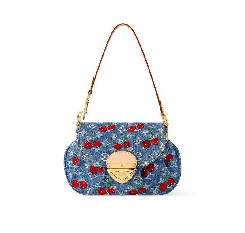 Zendaya 演繹 Louis Vuitton x 村上隆丹寧櫻桃刺繡系列 Sunset 包款