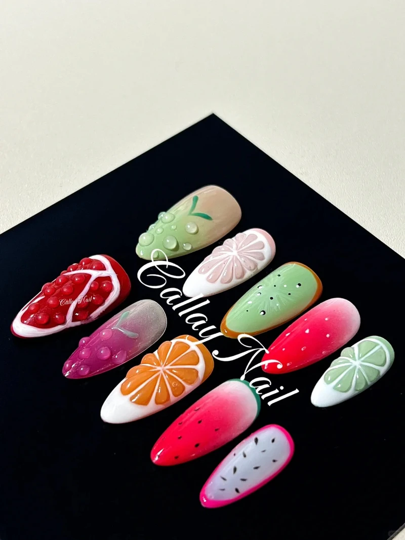 多種可愛水果美甲 (Photo/小紅書＠Callay Nail)