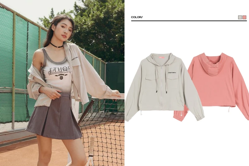 簡約繡字冰涼連帽外套 NT1,580  簡約繡字冰涼連帽外套 NT1,580