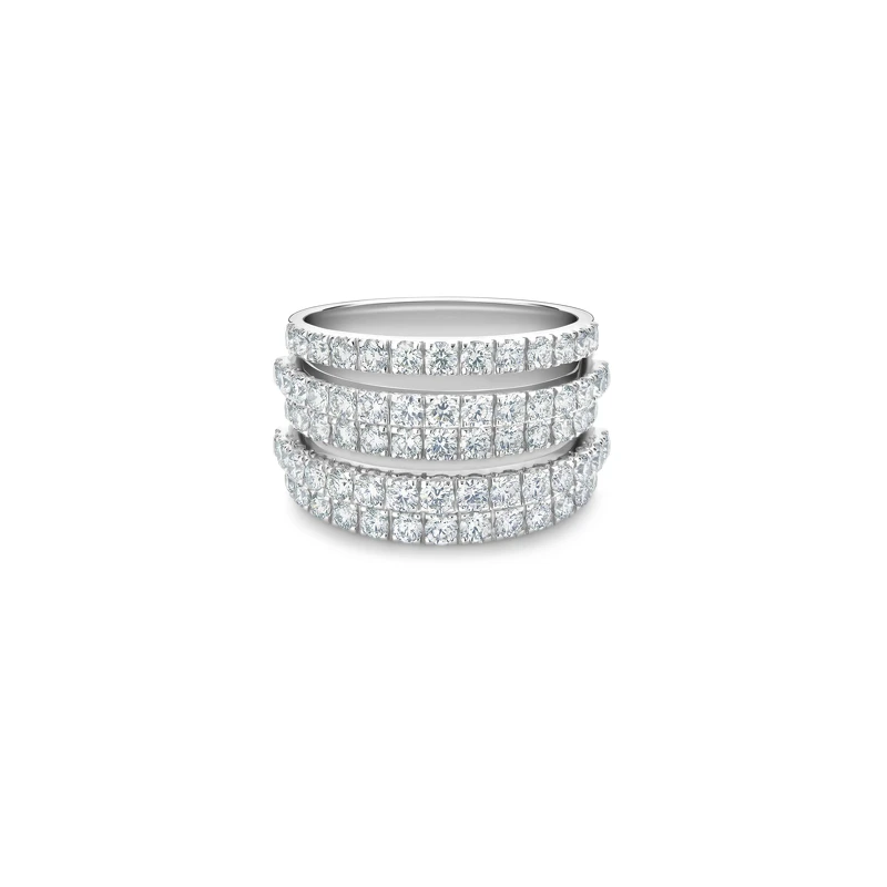 De Beers DB Classic Five Line 密釘鑲鑽戒指