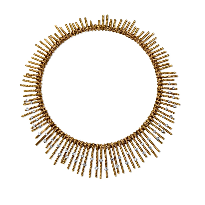 Rope 靈感來源- Jean Schlumberger for Tiffany & Co. Rope Fringe項鍊, 鉑金,黃K金,鑽石 1953(設計)_1981(製作) @古典珍藏庫 