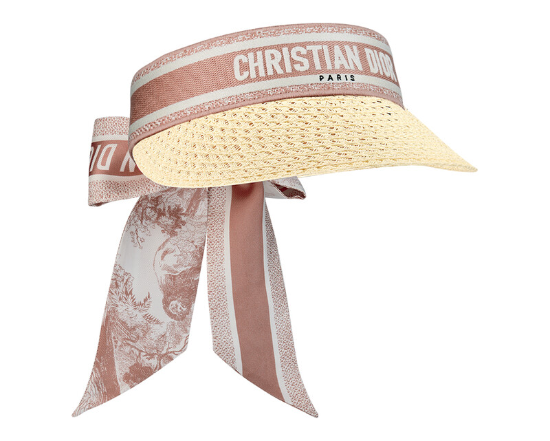 Dioriviera D-Ocean附Miazah玫瑰粉色緞帶飾編織遮陽帽，NT30,000。