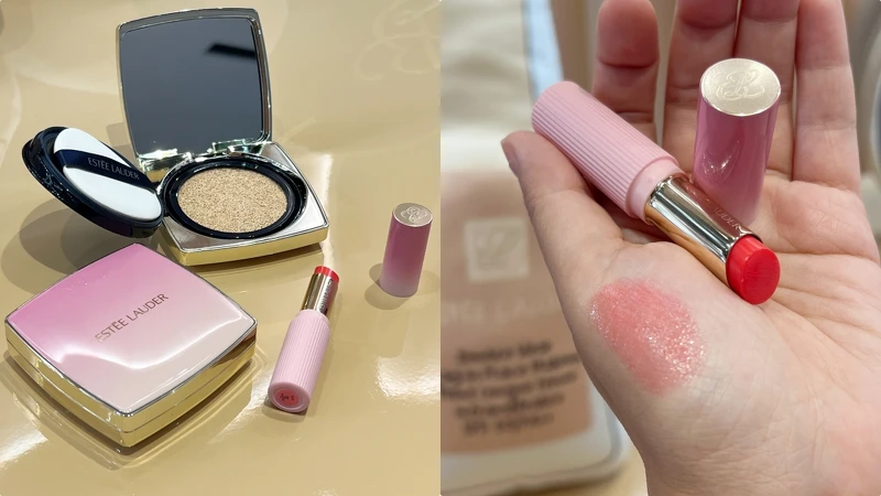 雅詩蘭黛粉持久完美鎖妝氣墊粉餅SPF45/PA+++冰紛莓果限定版(新色為#1N0),NT1,950。水啵啵琉璃潤唇膏(#06冰紛莓果),NT990 雅詩蘭黛粉持久完美鎖妝氣墊粉餅SPF45/PA+++冰紛莓果限定版(新色為#1N0),NT1,950。水啵啵琉璃潤唇膏(#06冰紛莓果),NT990